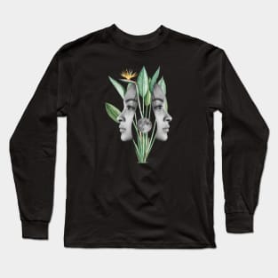 Surreal Floral Collage Art Long Sleeve T-Shirt